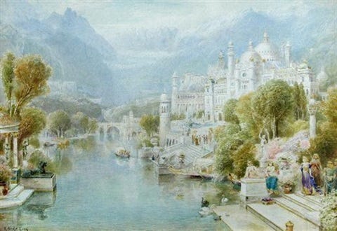 Painting of Kubla Khan's pleasure dome