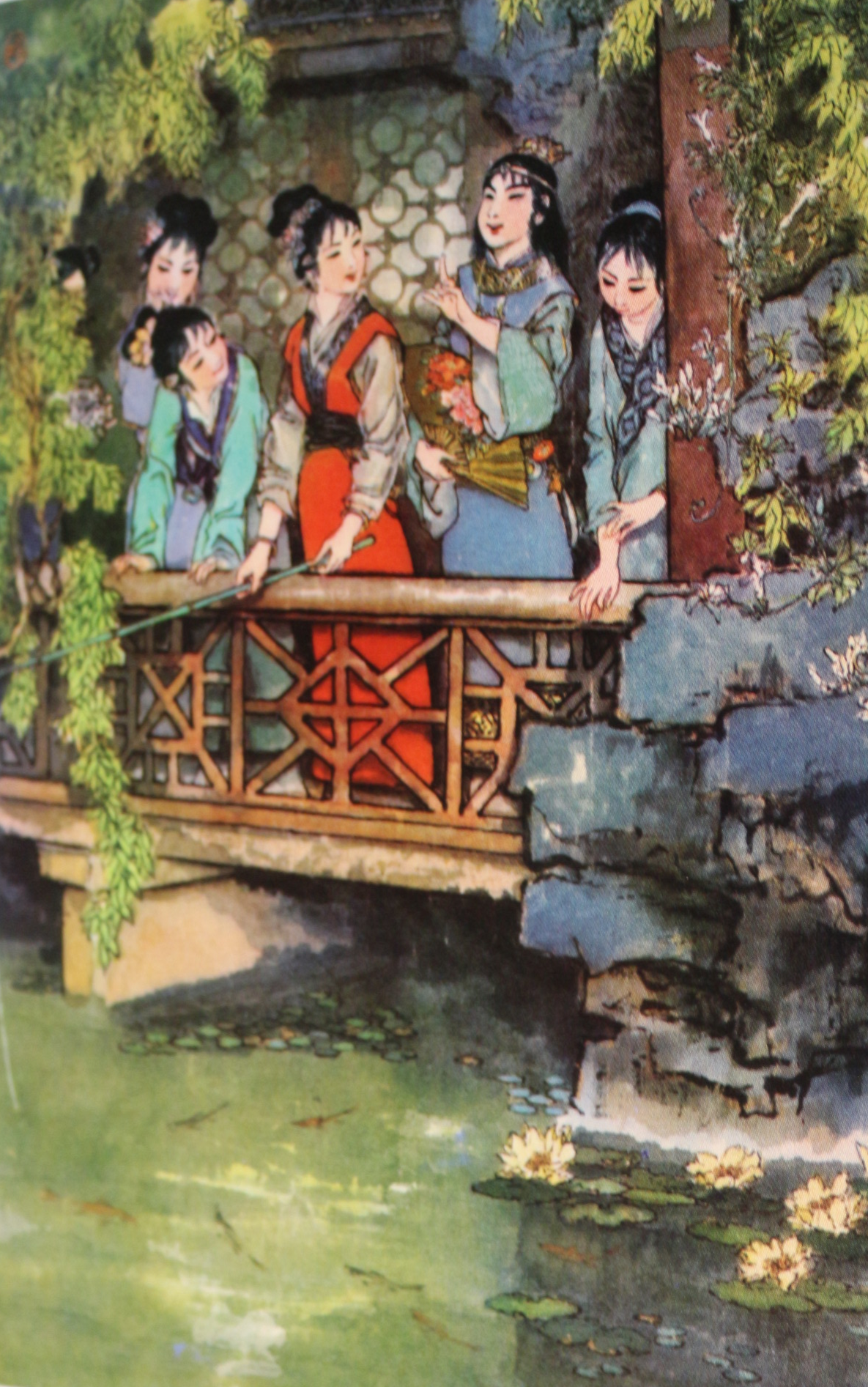 Illustration of Baoyu and friends